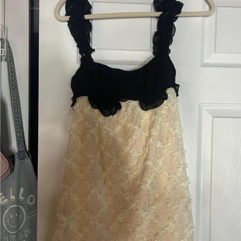 Elegant Black and Cream  Dress